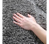 SAFAVIEH Tappeto Shag per Soggiorno, Sala da pranzo, Camera da letto - Florida Shag Collection, A Pelo Lungo, Grigio e Grigio, 122 X 183 cm