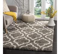 SAFAVIEH Tappeto Shag per Soggiorno, Sala da pranzo, Camera da letto - Hudson Shag Collection, A Pelo Lungo, Grigio e Avorio, 183 X 274 cm