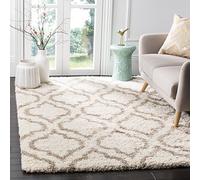 SAFAVIEH Tappeto Shag per Soggiorno, Sala da pranzo, Camera da letto - Hudson Shag Collection, A Pelo Lungo, Avorio e Beige, 91 X 152 cm