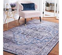 Safavieh Tappeto tradizionale lavabile in lavatrice e antiscivolo, ideale per aree ad alto traffico - Tucson Collection, pelo corto, beige e grigio, 120 x 120 cm