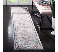 SAFAVIEH Tappeto Tradizionale per Soggiorno, Sala da pranzo, Camera da letto - Madison Collection, A Pelo Corto, Grigio chiaro e fucsia, 61 X 244 cm