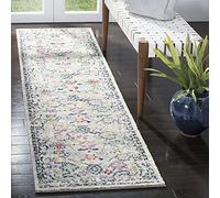 SAFAVIEH Tappeto Tradizionale per Soggiorno, Sala da pranzo, Camera da letto - Madison Collection, A Pelo Corto, Grigio chiaro e fucsia, 61 X 244 cm