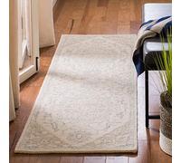 Safavieh Tappeto Tradizionale per Soggiorno, Sala da pranzo, Camera da letto - Micro-Loop Collection, A Pelo Corto, Avorio e Beige, 62 x 240 cm