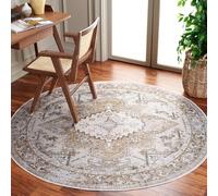 Safavieh Tappeto Tradizionale Rug Ideale per aree ad alto passaggio - Lavabile in Lavatrice e Antiscivolo - Arizona Collection, A Pelo Corto, in Beige e Oro, 122 X 122 cm