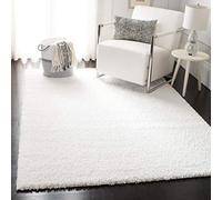 Safavieh Tappeto Zottelig per soggiorno, sala da pranzo, camera da letto - August Shag Collection, pelo corto, bianco, 122 x 122 cm