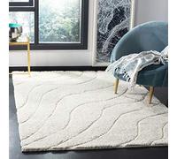 Safavieh Tappeto Zottelig per soggiorno, sala da pranzo, camera da letto, Florida Shag Collection, pelo alto, crema, 122 x 122 cm