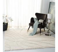 Safavieh Tappeto Zottelig per soggiorno, sala da pranzo, camera da letto, Florida Shag Collection, pelo alto, crema, 122 x 122 cm