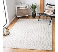 SAFAVIEH Tulum Collection Accent Tappeto - 80 x 150 cm, avorio e grigio chiaro, design bohémien marocchino invecchiato, non perde pelo e facile da pulire, ideale per aree ad alto traffico in ingresso,