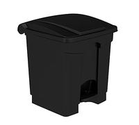Safco Prodotti Pattumiera step-on in plastica per smaltimento a mani libere, ideale per uso domestico/commerciale, 8 litri, nero (9924BL)