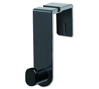Safco Products 4224BL Black Plastic and Steel Plate Single Coat Hook with Rounded Knob - Fits Over The Panel Door or Partition - 10 Lbs. Max