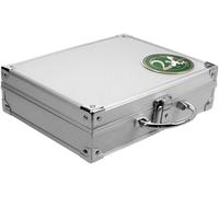 SAFE 172 Valigetta in Alluminio per 180 Monete da 2 Euro | Con 6 Vassoi in Velluto e 100 Capsule Trasparenti | Custodia di Trasporto Sicura e Elegante | 21 × 7,8 × 25,6 cm