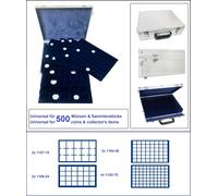 SAFE-208-11 Alu-Münzkoffer-Premium 11-Tableaus-MIX Fino 50 MM Per Su 500 Monete