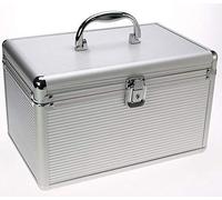 SAFE 215 Valigetta in Alluminio per 200 CD/Dvd | con 100 Schede Sospese | Custodia con Serratura e Maniglia | Formato 300 × 190 × 180 mm