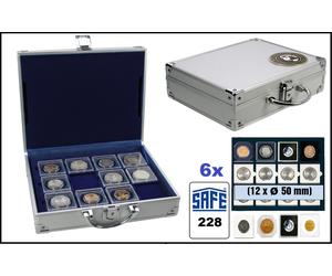 SAFE-228-Münzkoffer-72-Fächer-50mm-Für-90-Leuchtturm-Quadrum-Münzkapseln