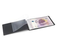 SAFE 233 Album Tascabile per Biglietti 0 Euro - 20 Fogli Fissi (Fino a 40 Banconote) - Copertina in Similpelle Nera - Formato Compatto 210×110 mm - Senza Plastificanti