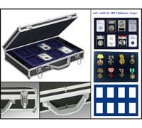 Safe 290 ALU Valigetta Monete US SLAB Diaman 4 Tableau Per 32 Slab Capsule