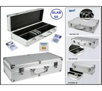 Safe 300 ALU Valigetta Monete Slab 50 Mega Per 50 Capsule Slab Rettangolari
