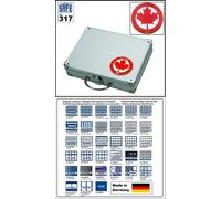 SAFE-317-Münzkoffer-Kanada-MIX-3D-Plakette-6-Tableaus-für-214-Münzen-bis-41-mm