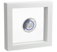SAFE 4500 Cornice Fluttuante Bianca 13x13 cm - Supporto 3D per Monete - Cornice da Esposizione per Collezioni - Silicone Trasparente Protettivo