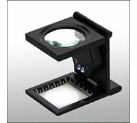 SAFE 4636 lente di ingrandimento 10x con luce | lente d'ingrandimento da lettura illuminata con LED | tascabile per anziani, gioiellieri, appassionati| lente da 27 mm | 57 x 40 x 50 mm