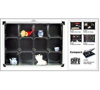 Cozze ALU Raccogliere Vetrina Compatto 12 scomparti 65x58x40mm Safe 5616