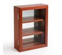 Safe 5992 - Vetrina per medaglie - Vetrina a parete in legno con vetro temperato e retro in specchio - Per placche e riconoscimenti - Finitura mogano - 35 x 27 x 10 cm / 13,8 x 10,6 x 3,9 pollici