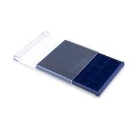 SAFE 6332 Vassoio Nova per Monete Commemorative - 30 Scomparti Ø32,5 mm - per Monete da 10 € e 10 DM - Inserto in Velluto, Cassetto Trasparente, Formato Compatto