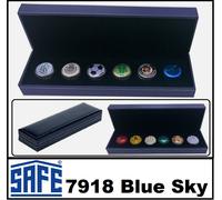 Safe 7918 Sky Portacapsule Collezione Finta Pelle Design Blu Per 6 Capsule