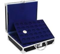 SAFE 9817 Valigia Porta Monete Collezione in Alluminio | con 6 vassoi per 180 Monete in Capsule (Non Incluse) | per 2 Euro commemorativi, Monete Euro da Collezione | 21 x 7,8 x 25,6 cm
