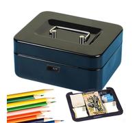 Safe and Lock Box - Scatola con lucchetto da viaggio, riutilizzabile, portatile, con codice per carte, monete, gioielli, chiavi