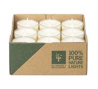safe candle® PURE Nature Lights, 27 pezzi, 100% vegan, candele ecologiche in confezione senza plastica - Piccolo (tempo di combustione 4 ore)