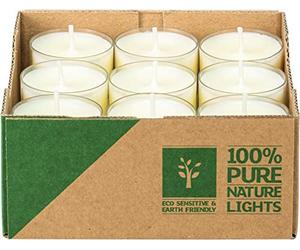 safe candle® PURE Nature Lights, 27 pezzi, 100% vegan, candele ecologiche in confezione senza plastica - Piccolo (tempo di combustione 4 ore)