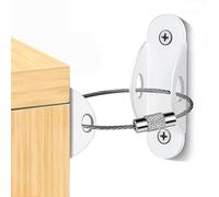 Safe Design Furniture Wall Straps, Heavy Duty Dresser Wall Strap, Furniture Safety Bracket, Decorative Secure Furniture to Wall Safety Straps, Home Indoor, Black, White, Silver Color