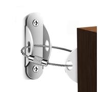 Safe Design Furniture Wall Straps, Heavy Duty Dresser Wall Strap, Furniture Safety Bracket, Decorative Secure Furniture to Wall Safety Straps, Home Indoor, Black, White, Silver Color