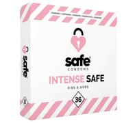Preservativi SAFE Intense con Rilievi e Punti Stimolanti (36 pezzi)