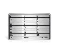 Safe Seed Portafoglio in metallo in acciaio inox edizione 12-25 Word Recovery Passphrase Stamp Plate Cold Storage Bitcoin Ethereum Litecoin Ledger Trezor KeepKey