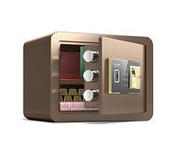 Safe Small Home Safe,Fireproof And Anti-Theft Steel Security Storage Box,Fingerprint Password Lock Secret Cash Box, Wall-Mounted,Brown