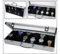 SAFE VALIGETTA BOX SCATOLA CUSTODIA PORTAOROLOGI IN ALLUMINIO PER 12 OROLOGI