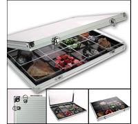 SAFE Vetrinetta alu 12 scomparti per minerali,cristalli,fossili