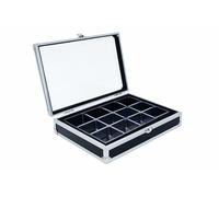 Safe Vetrinetta Compact Black nera 12 scomparti per minerali, fossili conchiglie