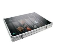 SAFE VETRINETTA IN ALU BIG CON 6 SCOMPARTI PER MINERALI - CRISTALLI - FOSSILI ..
