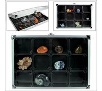SAFE Vetrinetta in alu formato Compact per minerali, fossili, conchiglie ecc.