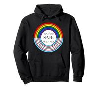Safe with Me Pride - Bandiera Arcobaleno Transgender retrò Felpa con Cappuccio