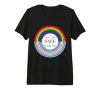 Safe with Me Pride - Bandiera Arcobaleno Transgender retrò Maglietta Premium