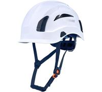 SAFEBUILDER Casco di sicurezza, protezione per la testa, con sospensione a 6 punti, leggero, per lavoro all'aperto, approvato ANSI industriale (ANSI tipo 1 senza ventilazione), bianco)