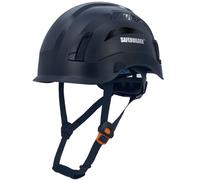 SAFEBUILDER Casco di sicurezza, protezione per la testa, con sospensioni a 6 punti, leggero, per lavoro all'aperto, approvato ANSI industriale (ANSI tipo 1 senza ventilazione), nero)