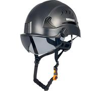 SAFEBUILDER G2, casco di sicurezza tipo 2, con visiera, leggero, regolabile, misura per lavori di soccorso industriale in altezza, OSHA (tipo 2 ventilato), G2C, nero con visiera oscurata