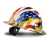 SAFEBUILDER SBD-G1C - Casco di sicurezza a tesa intera in HDPE, con visiera rigida ventilata, modello in fibra di carbonio, certificato ANSI/ISEA Z89.1 (cappelli rigidi A-Flag-Full Brim)