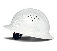 SAFEBUILDER SBD-G1C - Casco di sicurezza a tesa intera in HDPE, con visiera rigida, ventilato, modello in fibra di carbonio, certificato ANSI/ISEA Z89.1 (cappelli rigidi bianchi opachi CG)