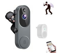 Safedoorbell - Campanello video wireless Wi-Fi, senza costi mensili, per una protezione domestica più intelligente (M50, grigio)